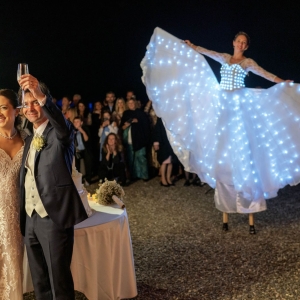 Taglio Torta sposi matrimonio con Farfalle Luminosa