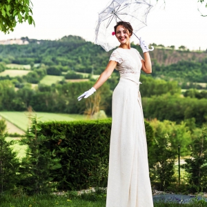 Trampoliere bianco per accoglienza matrimonio